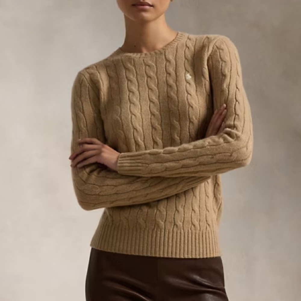 Polo women's sweater in camel melange